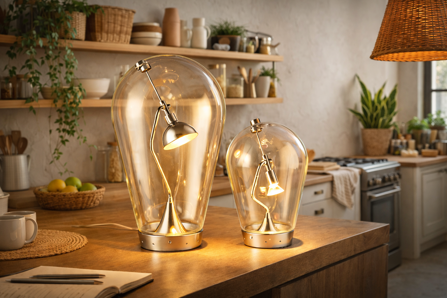 Modern Glass Dome Table Lamp