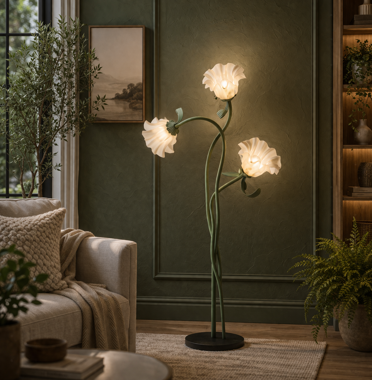 Modern Floral Floor Lamp