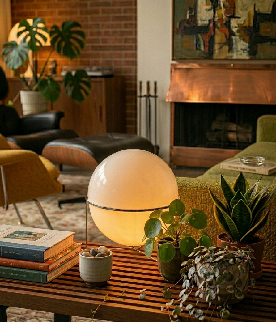 Mid-Century Modern Orb Table Lamp