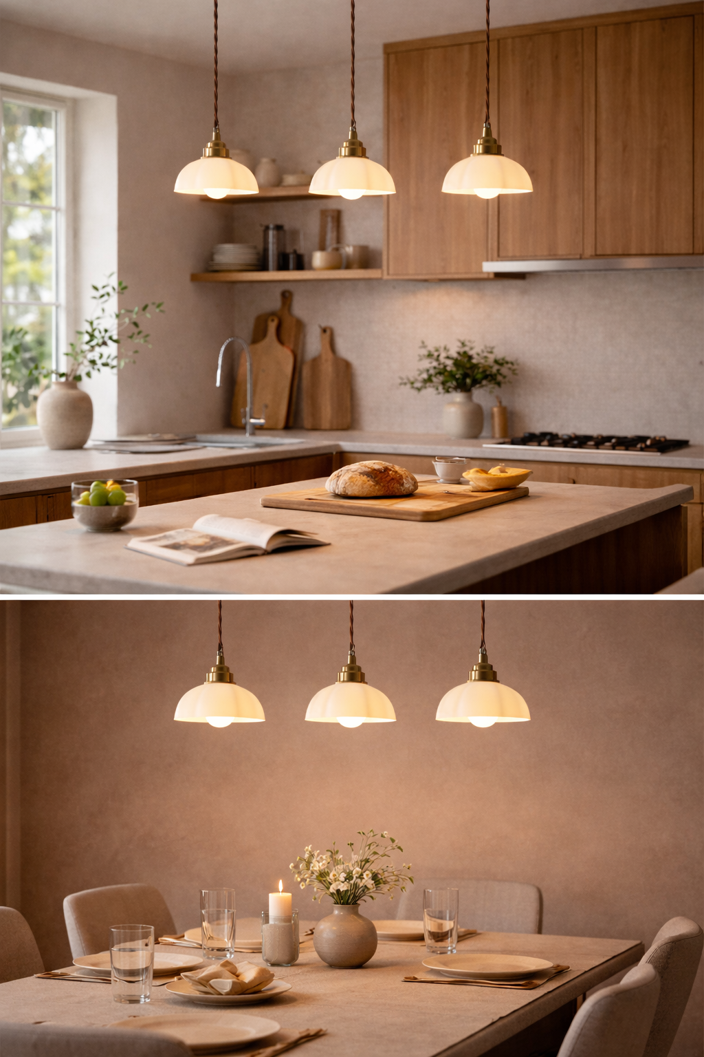 Japanese Wabi-Sabi Brass Designer Pendant Light