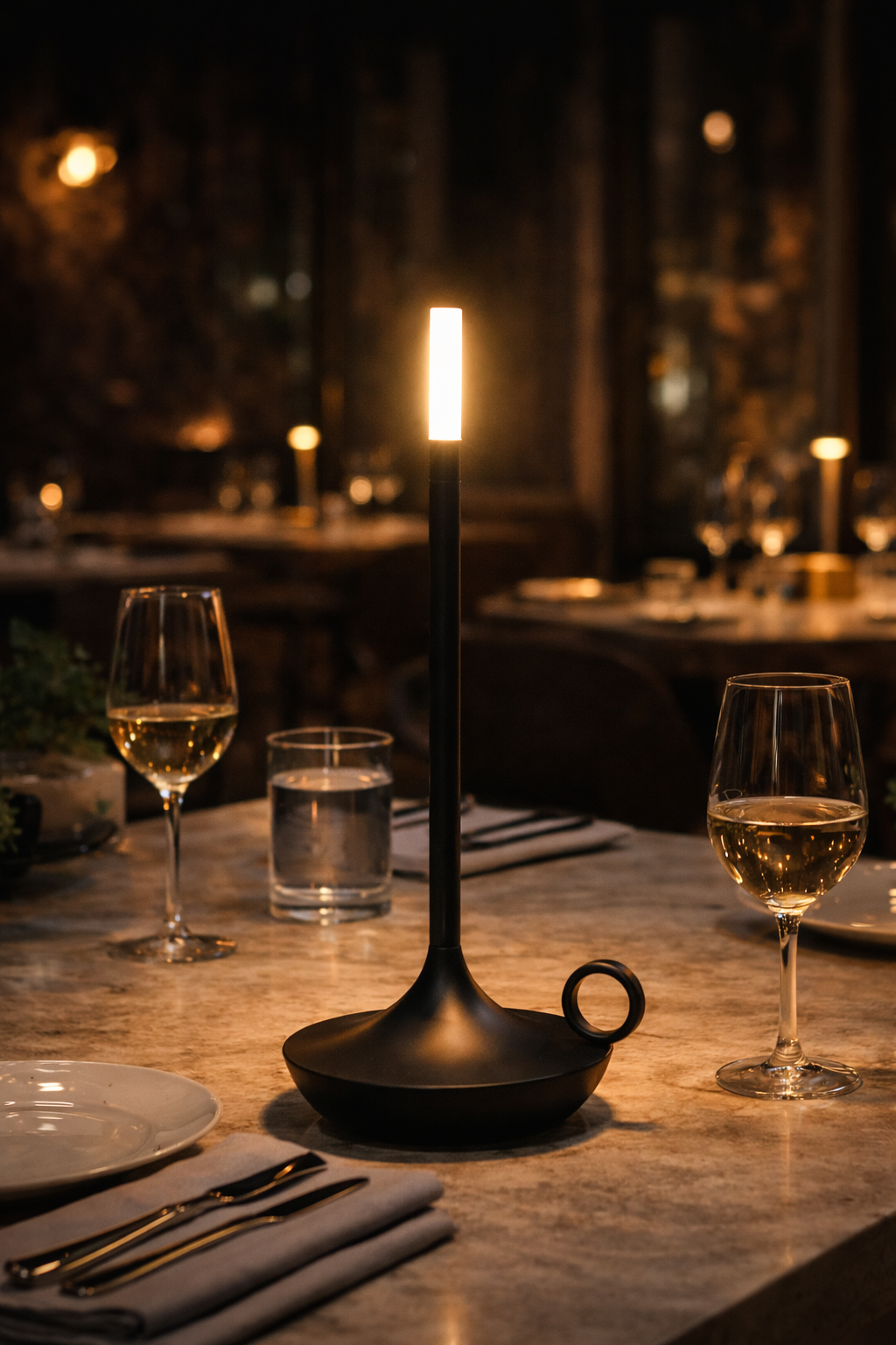 Modern Minimalist LED Vintage Candle Table Lamp