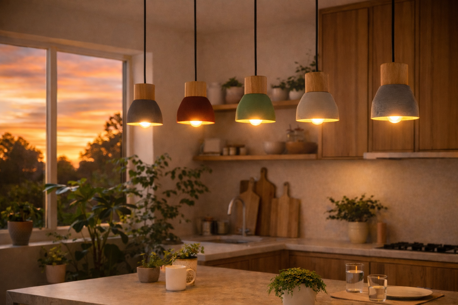 Nordic Minimalist Vintage Concrete Pendant Light